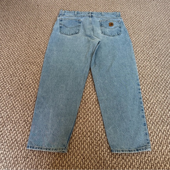 Vintage Carhartt Relaxed Fit Light Blue Wash Jeans Men’s Size 38/30 - Picture 1 of 9